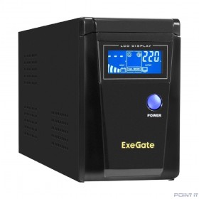 Exegate EX295980RUS ИБП (инвертор, синус, для котла) ExeGate SineTower SN-600.LCD.AVR.2SH &lt;600VA/360W, чистая синусоида, LCD дисплей, AVR, 2*Schuko, линейно-интерактивный, Black&gt;
