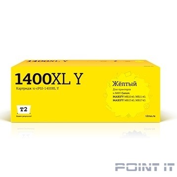 T2 PGI-1400XL Y Картридж струйный для Canon MAXIFY MB2040/MB2140/MB2340/MB2740, желтый