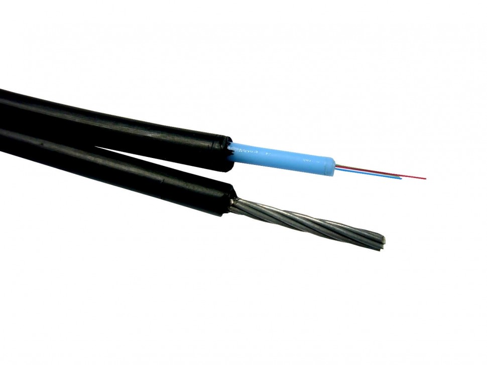 Кабель волоконно-оптический 4 (SМ - 9/125), тип ОПЦ, наружный с тросом, черный