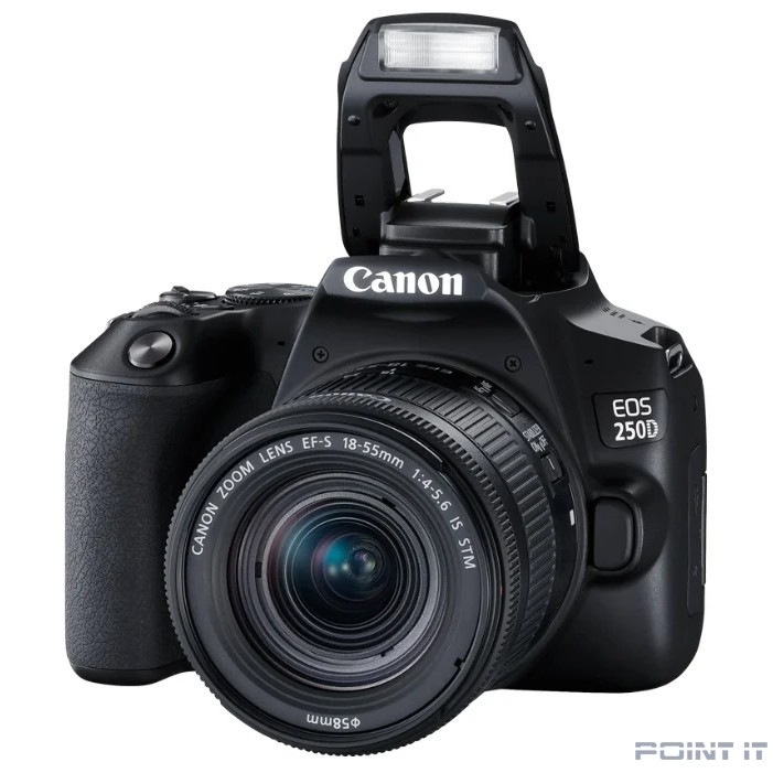 Canon EOS 250D черный {24.1Mpix EF-S 18-55mm f/1:4-5.6 IS STM 3" 4K Full HD SDXC Li-ion}