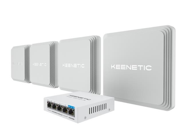 Комплект Voyager Pro 4-Pack + PoE+ switch 5 bundle KN-KIT-011 KEENETIC