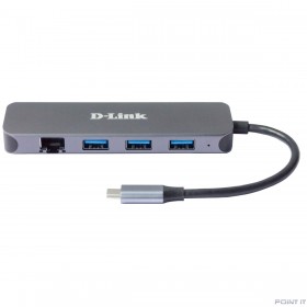 D-Link DUB-2334/A1A Док-станция с разъемом USB Type-C, 3 портами USB 3.0, 1 портом USB Type-C/PD 3.0 и 1 портом Gigabit Ethernet