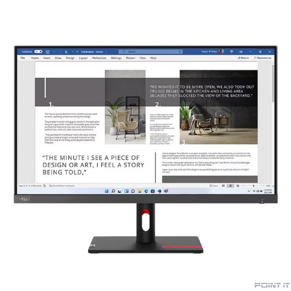 Монитор LCD Lenovo 27" S27i-30 {IPS 1920x1080 100Hz 4ms 16:9 матовая 1300:1 300cd 178/178 D-Sub HDMI} [63DFKAT4UK]