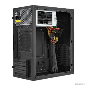 Exegate EX299233RUS Корпус Minitower ExeGate BAA-308M-UNS400 (mATX, БП UNS400 с вент. 12см, 2*USB, HD Audio, черный)