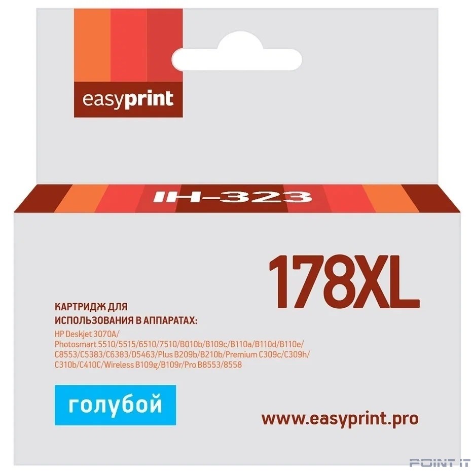 Easyprint CB323HE Картридж №178XL для HP Deskjet 3070A/Photosmart 5510/6510/C8583, голубой, с чипом