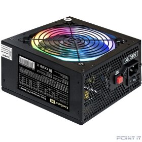 Exegate EX289069RUS БП 800W ExeGate EVO800-LT ATX, APFC, 12cm RGB fan, 24p, (4+4)p, PCI-E, 5SATA, 3IDE, black