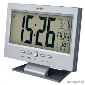 Perfeo Часы-будильник &quot;Set&quot;, серебряный, (PF-S2618) время, температура, дата