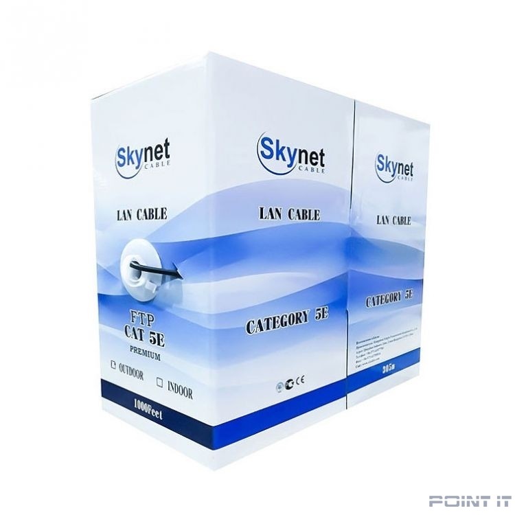 SkyNet Кабель UTP indoor, медный, FLUKE TEST, кат.5e, однож., (305м) box, серый [CSL-UTP-4-CU]