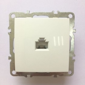 Телефонная розетка Technolink Electric RJ11 в рамку, cat.3, неэкранированная, пластик, IP20, цвет белый РАСПРОДАЖА