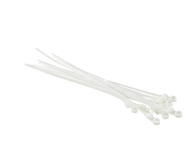 Стяжка нейлоновая 150*5 /50 шт под винт (50 шт), белая, NETKO Optima