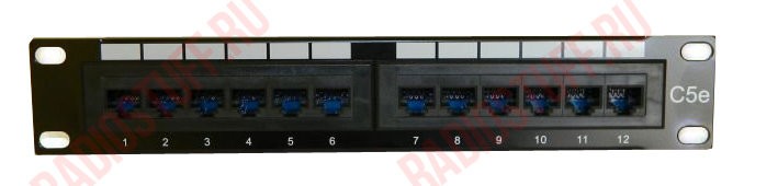 Патч-панель UTP, 10", 12 портов RJ45, cat.5е, 1U, Dual Type, Netko СКС, "J"