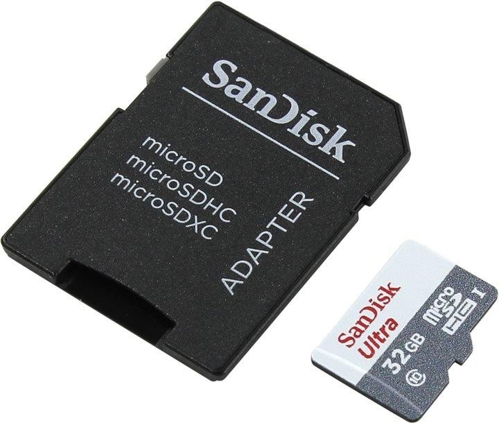 Карта памяти MICRO SDHC 32GB UHS-I W/A SDSQUNS-032G-GN3MA SANDISK