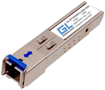 Модуль GIGALINK SFP, WDM, 1Гбит/c, одно волокно SM, SC, Tx:1550/Rx:1310 нм, 20дБ (до 40 км) (GL-31R)