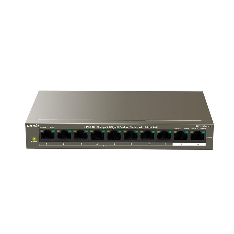 Коммутатор 8PORT 100M 8POE TEF1110P-8-102W TENDA