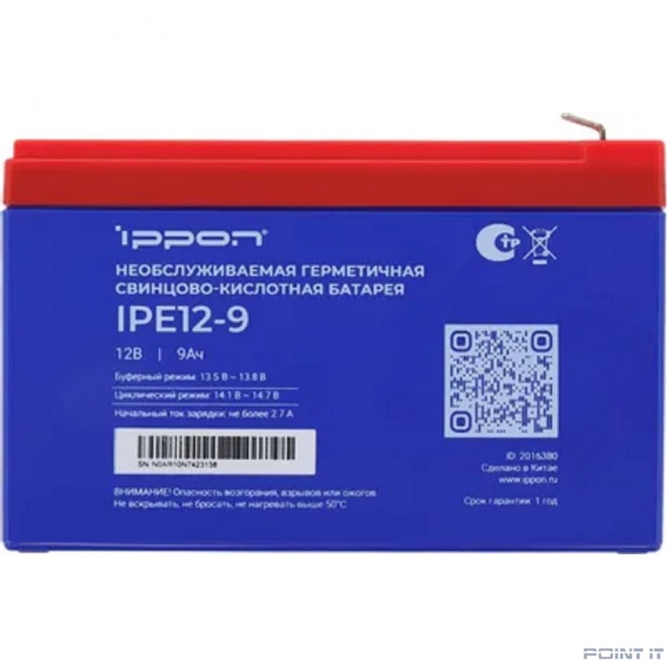 Ippon Батарея IPE12-9 12В 9Ач {2016380}