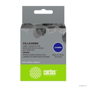 Картридж ленточный Cactus CS-LK4WBN черный для Epson LW300/LW400/LW700/LW600P/LW1000P