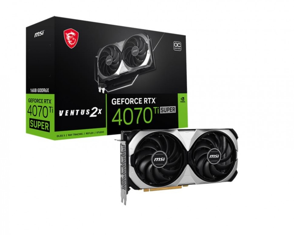 Видеокарта MSI NVIDIA GeForce RTX 4070 Ti SUPER 16 Гб GDDR6X 256 бит GPU 2655 МГц 4070TISUP16GVENT2XOC