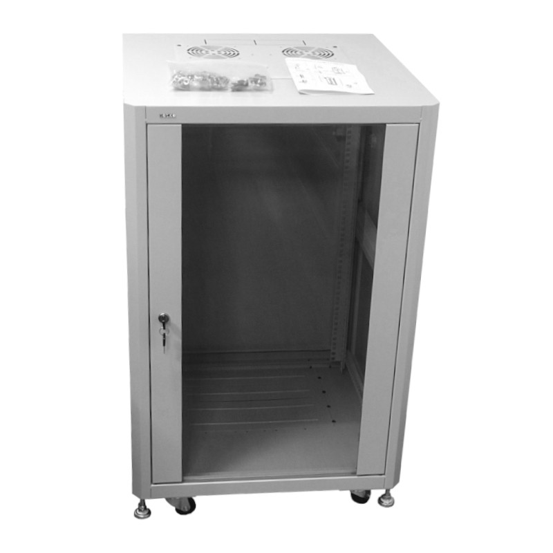 Шкаф напольный 36U серия TA (600х600х1762), передняя дверь стекло, серый, разобранный Netko (упакован в 2 коробки)