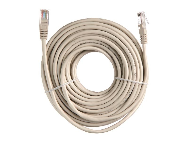 Патч-корд Technolink UTP4 cat 5e, 20,0м, ВС, LSZH, серый, литой коннектор