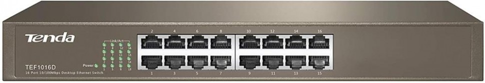 Коммутатор 16PORT 10/100M TEF1016D TENDA