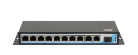Коммутатор GIGALINK, неуправляемый, 8 PoE (802.3af) порта 10/100Мбит/с до 250 метров cat.6, 2*10/100/1000Мбит/с + 1*SFP 1000Мбит/с, 120Вт