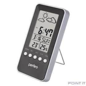Perfeo Часы-метеостанция &quot;Window&quot;, чёрный, (PF-S002A) время, температура, влажность, дата