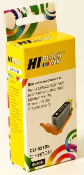 Картридж Hi-Black (HB-CLI-521Bk) для Canon PIXMA iP3600/iP4600/MP540, Bk