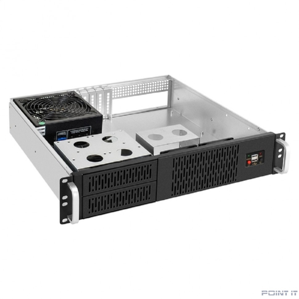 Exegate EX297156RUS Серверный корпус ExeGate Pro 2U400-02 <RM 19", высота 2U, глубина 400, БП 600RADS, USB>