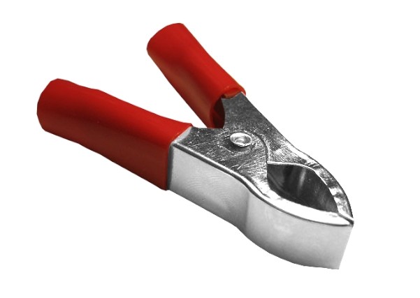 Зажим крокодил, 15A, красный, L=73±5мм, NETKO Optima