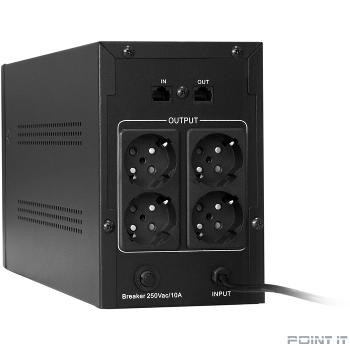 Exegate EP285522RUS ИБП ExeGate SpecialPro Smart LLB-2000.LCD.AVR.EURO.RJ <2000VA/1200W, LCD, AVR, 4 евророзетки, RJ45/11, Black>