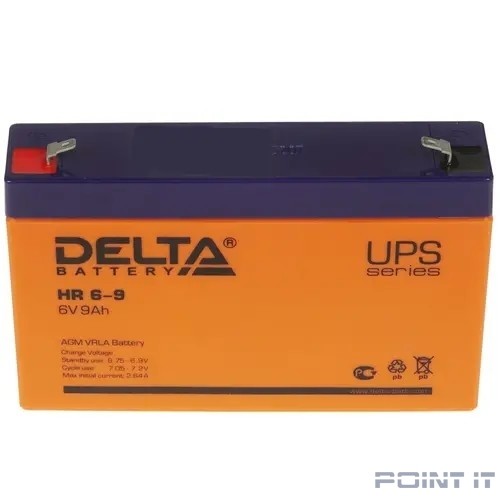 Delta HR 6-9 (9 А\ч, 6В) свинцово- кислотный аккумулятор