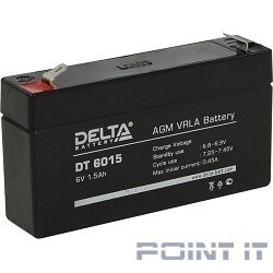 Delta DT 6015 (1,5 А\ч, 6В) свинцово- кислотный аккумулятор  