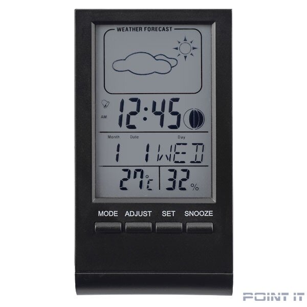 Perfeo Часы-метеостанция "Angle", чёрный, (PF-S2092) время, температура, влажность, дата