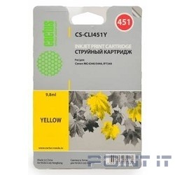 CACTUS CLI-451Y Картридж струйный CS-CLI451Y желтый для Canon MG 6340/5440/IP7240 (10,2ml)