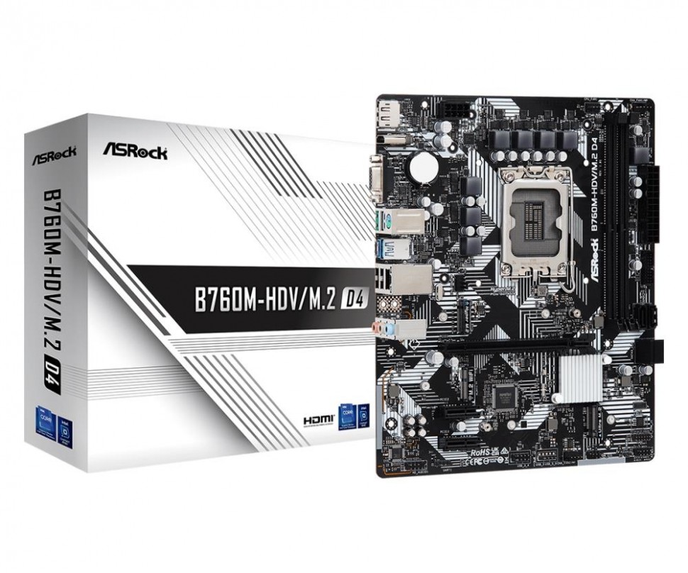 Материнская плата B760 S1700 MATX B760M-HDV/M.2 D4 ASROCK