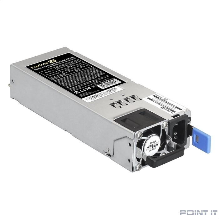 Exegate EX292321RUS Серверный БП с резервированием 2U Redundant 2x550W ExeGate Industrial-RTS550 (APFC, КПД 94% (80 PLUS Platinum), 4 cm fan, 24pin, 2x(4+4)pin, 2PCIe, 2SATA, 6IDE, Cable Management)
