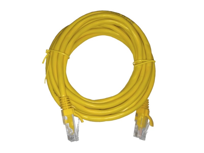 Патч-корд UTP4 cat 5e, 3,0м, ВС, LSZH, желтый, литой коннектор NETKO Optima