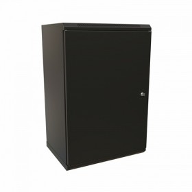 								Шкаф настенный 19-дюймовый (19), 18U, 908x600х600мм, металлическая передняя дверь с замком, две боковые панели, цвет черный (RAL 9004) (разобранный)							