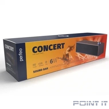 Perfeo компьютерная колонка-саундбар "CONCERT", мощность 6 Вт, USB, "дерево" черный