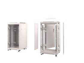 Шкаф напольный 18U серия Expert (600х800х983), напольный, БЕЗ ПЕРЕДНЕЙ ДВЕРИ, серый, разобранный Netko (упакован в 3 коробки)