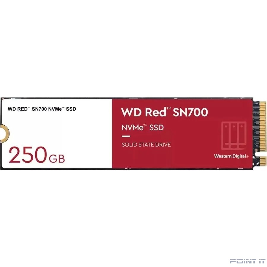 Твердотельный накопитель 250GB SSD WD RED SN700 NVMe M.2 PCI-E R3100Mb/s, W1600MB/s WDS250G1R0C