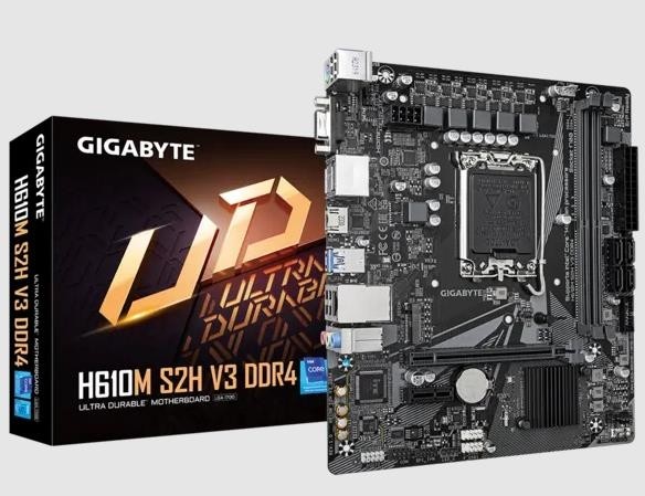 Материнская плата H610 S1700 MATX H610M S2H V3 DDR4 GIGABYTE