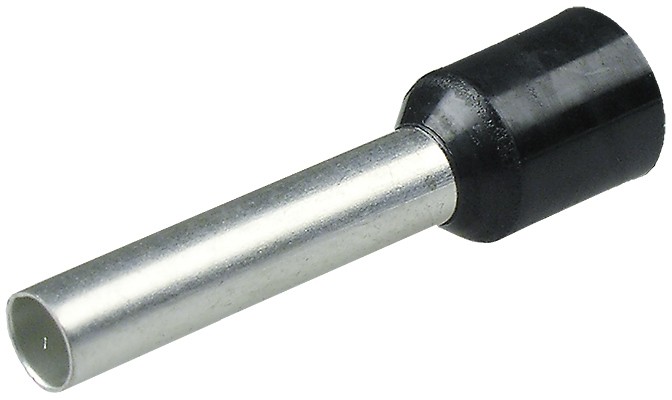 Штыревой втулочный кабельный наконечник E 1510 (НШВИ F=10мм) 1,5мм2, изолированный, черный, 100шт., NETKO Optima