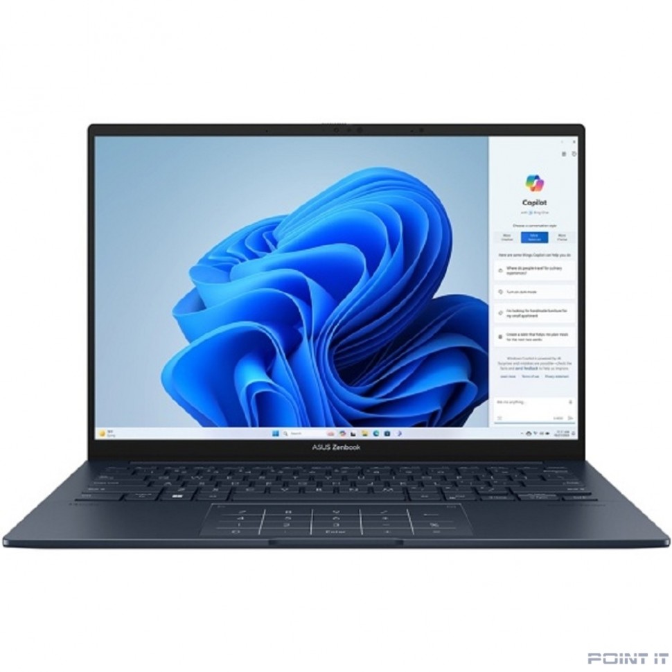 Ноутбук ASUS ZenBook 14X OLED UX3405MA-PP239W [90NB11R1-M00AB0] Blue 14" {OLED Core Ultra 7 155H/16384Mb/1024SSDGb/Win11Home + EVO}