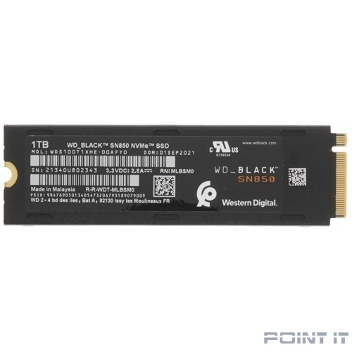 Накопитель SSD WD Original PCI-E 4.0 x4 1Tb WDS100T1XHE/WDBAPZ0010BNC-WRSN Black SN850 M.2 2280