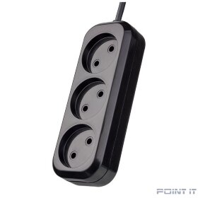 Perfeo Сетевой удлинитель без заземления &quot;RU POWER&quot;, PF_B4065 (1,5м, 3 розетки, чёрный (Р16-012))