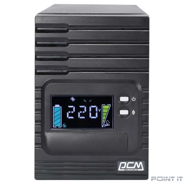 PowerCom Smart King Pro+ SPT-1500-II LCD ИБП {Line-Interactive, 1500VA/1200W, Tower, 8xC13 с резервным питанием, USB, SNMPslot} (1152565)