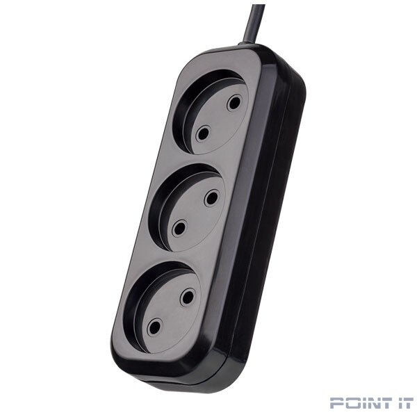 Perfeo Сетевой удлинитель без заземления "RU POWER", PF_B4066 (3,0м, 3 розетки, чёрный (Р16-012))
