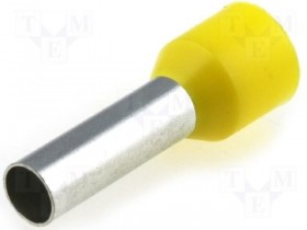 Штыревой втулочный кабельный наконечник E 6010 (НШВИ F=10мм) 6мм2, изолированный, желтый, 100шт, Netko