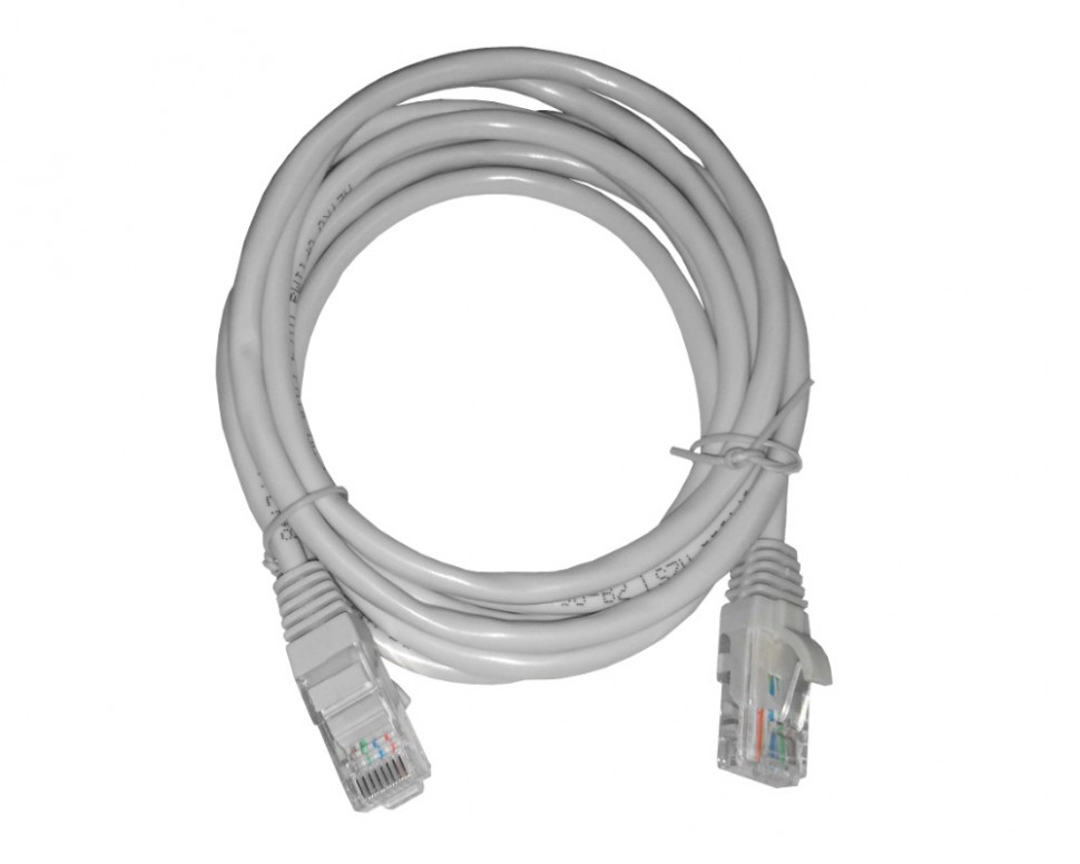 Патч-корд UTP4 cat 5e, 2,0м, BC, LSZH, серый, литой коннектор NETKO Optima